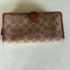 Coach Brown Signature Slim Wallet